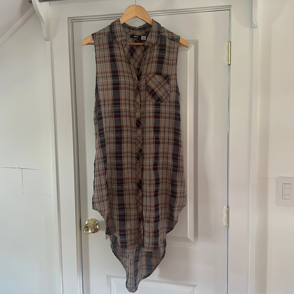 BDG Sleeveless Button Down Tunic Size Small